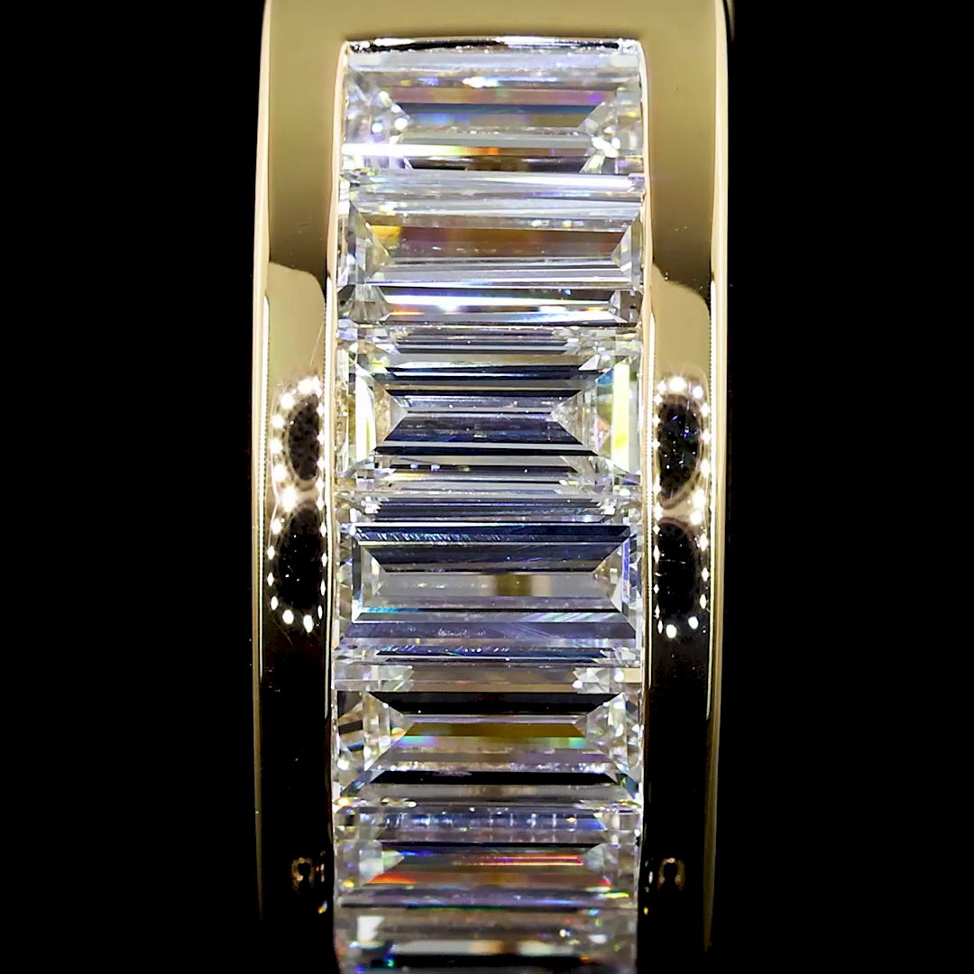 1.82 CTTW Baguette Lab Diamond Huggies Earring 14.08mm 14k Yellow Gold (E Color and VS Clarity)
