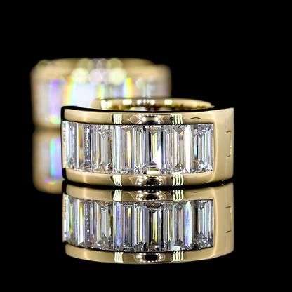 1.82 CTTW Baguette Lab Diamond Huggies Earring 14.08mm 14k Yellow Gold (E Color and VS Clarity)