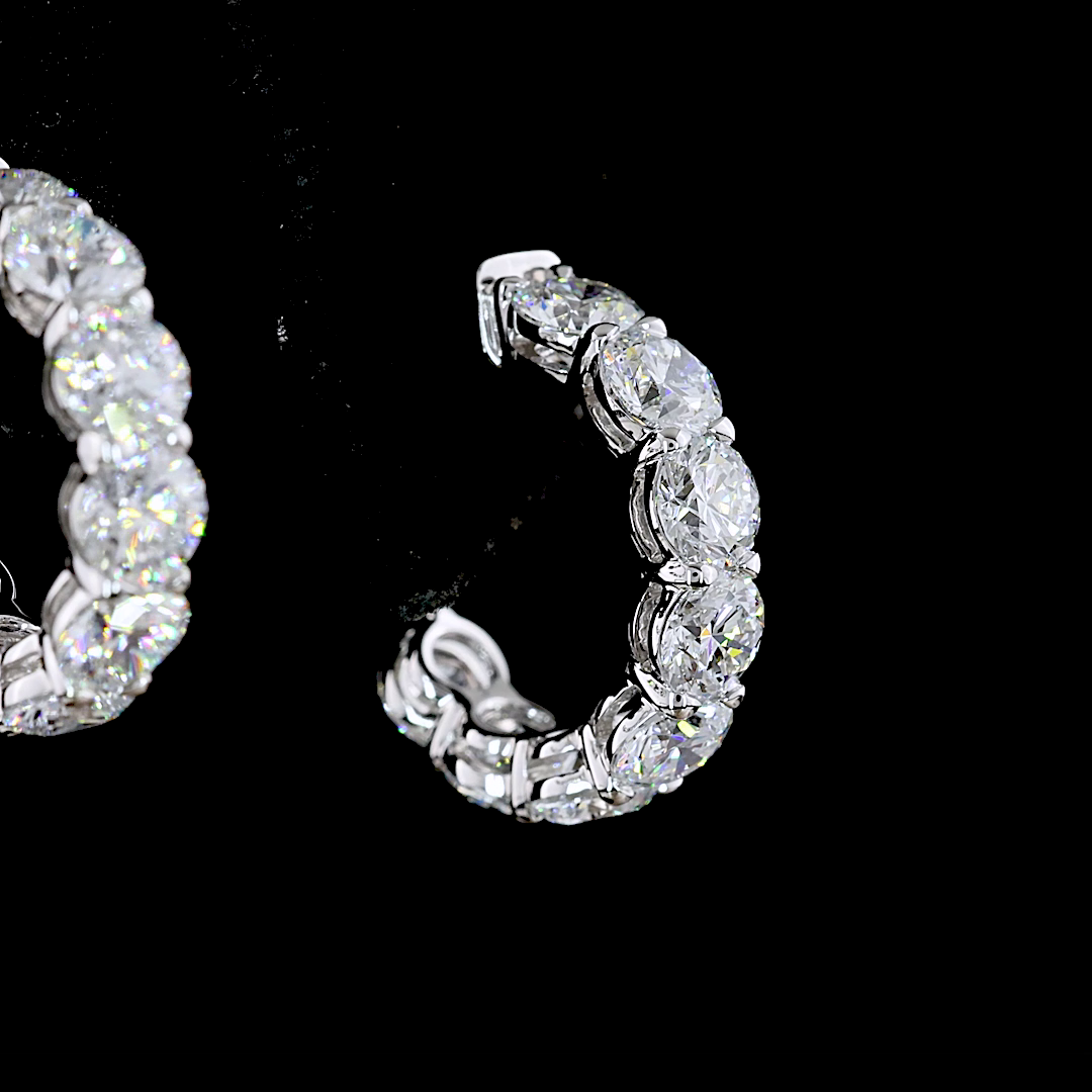 2.89 CTTW Round Lab Diamond C Hoops Earring 14k White Gold E Color and VS Clarity jewelry-spot-usa