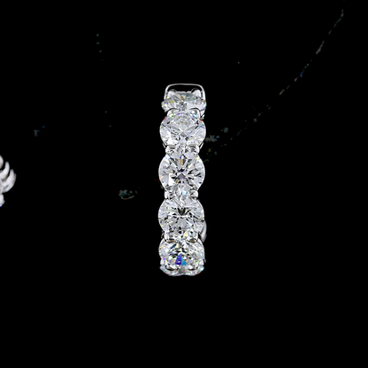 2.89 CTTW Round Lab Diamond C Hoops Earring 14k White Gold E Color and VS Clarity jewelry-spot-usa