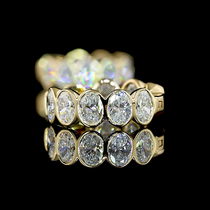 1.91 CTTW Oval Lab Diamond Huggies Earring 14.08mm 14k Yellow Gold (E Color and VS Clarity)