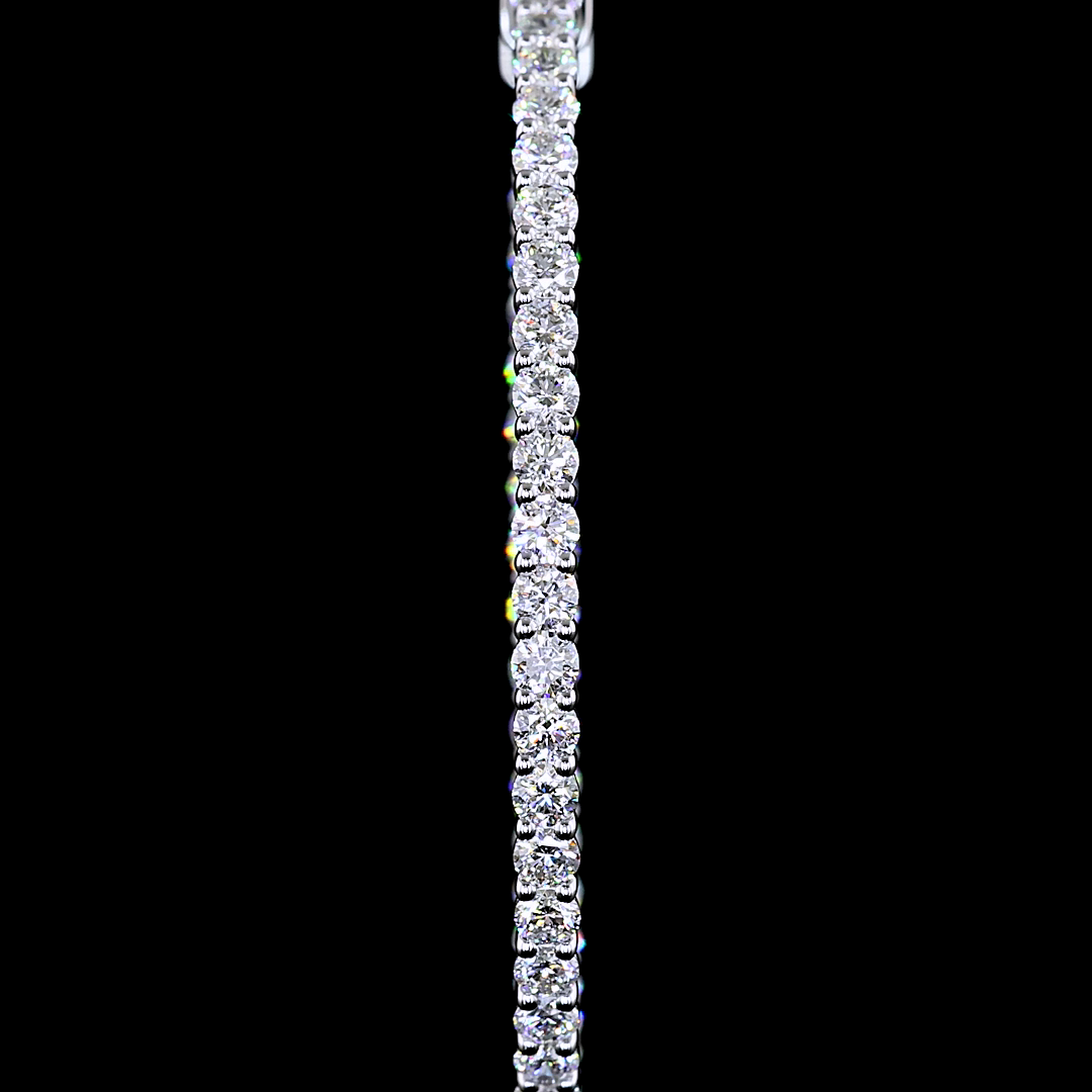 2.66 CTTW Round Lab Diamond Hoops Earring 38mm 14k White Gold (E Color and VS Clarity)