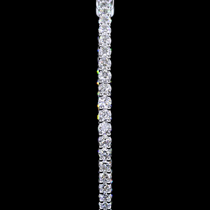 2.66 CTTW Round Lab Diamond Hoops Earring 38mm 14k White Gold (E Color and VS Clarity)