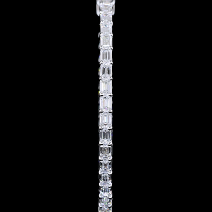 3.31 CTTW Emerald Lab Diamond Hoops Earring 38mm 14k White Gold F Color and VS1 Clarity jewelry-spot-usa