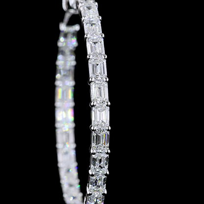 4.01 CTTW Emerald Lab Diamond Hoops Earring (F Color and VS1 Clarity)