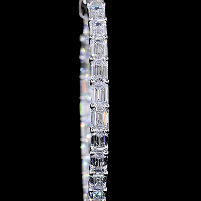 4.93 CTTW Emerald Lab Diamond Hoops Earring 33.1mm 14k White Gold E Color and VS Clarity jewelry-spot-usa