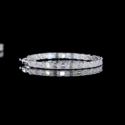 4.93 CTTW Emerald Lab Diamond Hoops Earring 33.1mm 14k White Gold E Color and VS Clarity jewelry-spot-usa