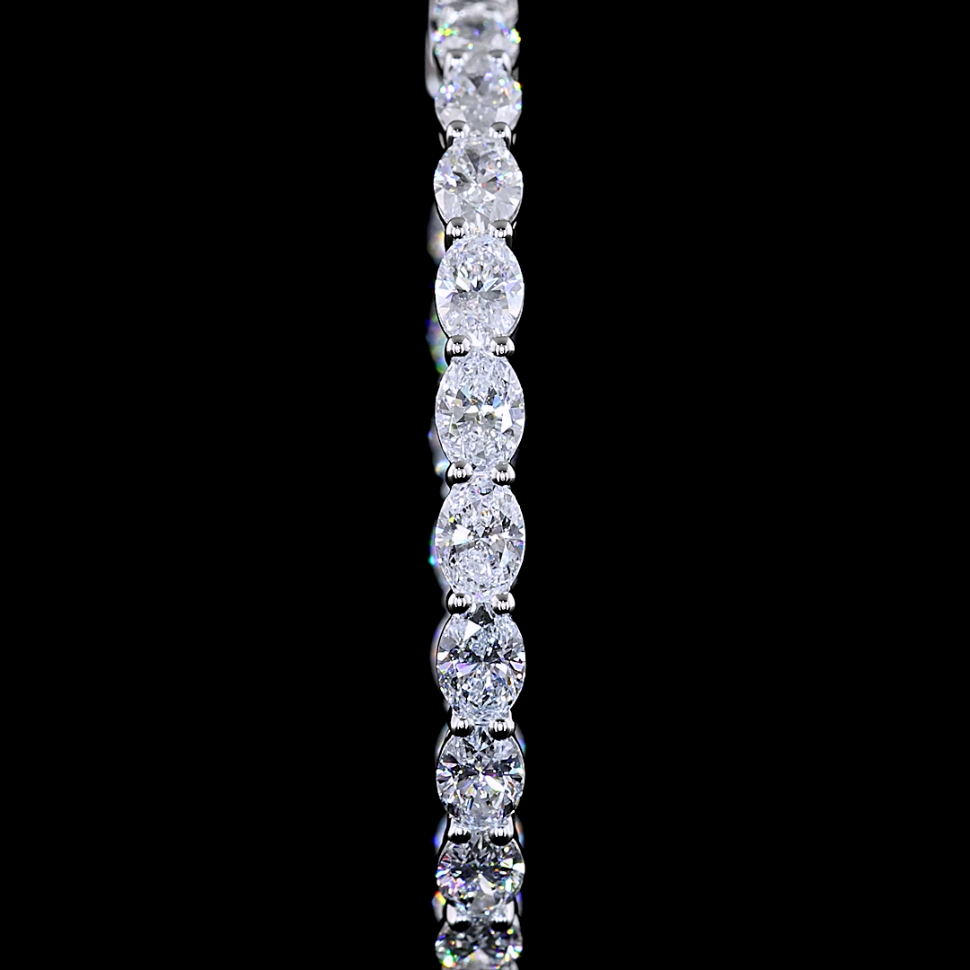 5.01 CTTW Oval Lab Diamond Hoops Earring 34.67mm 14k White Gold (E Color and VS Clarity)