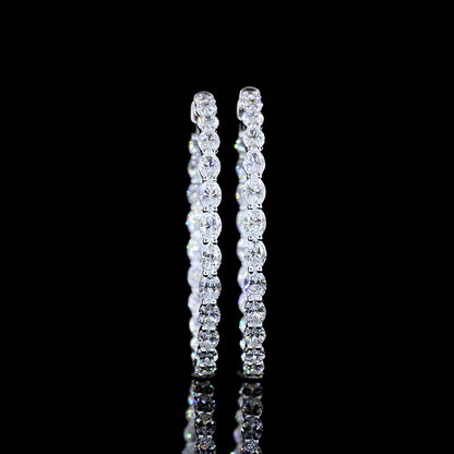 5.97 CTTW Oval Lab Diamond Hoops Earring 38.1mm 14k White Gold E Color and VS Clarity jewelry-spot-usa