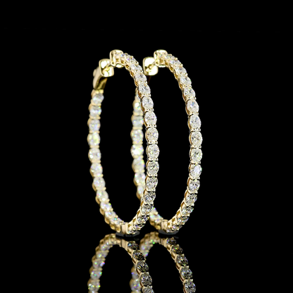 3.08 CTTW Oval Lab Diamond Hoops Earring (E Color and VS Clarity)