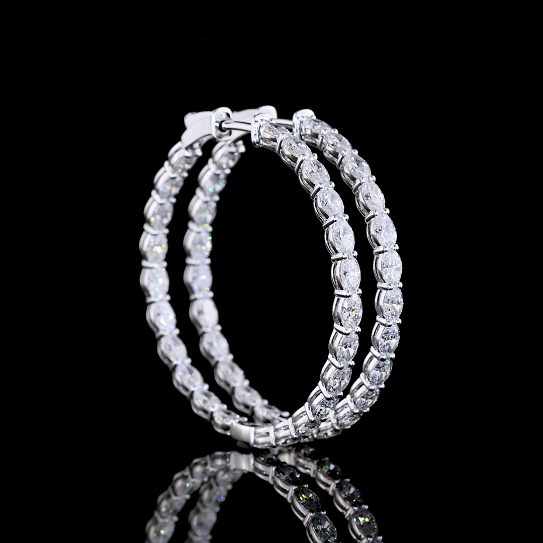 4.73 CTTW Oval Lab Diamond Hoops Earring (E Color and VS Clarity)