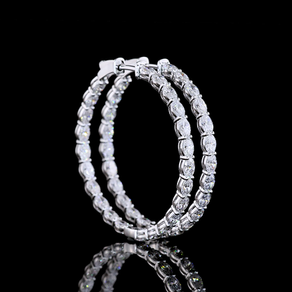 4.73 CTTW Oval Lab Diamond Hoops Earring (E Color and VS Clarity)
