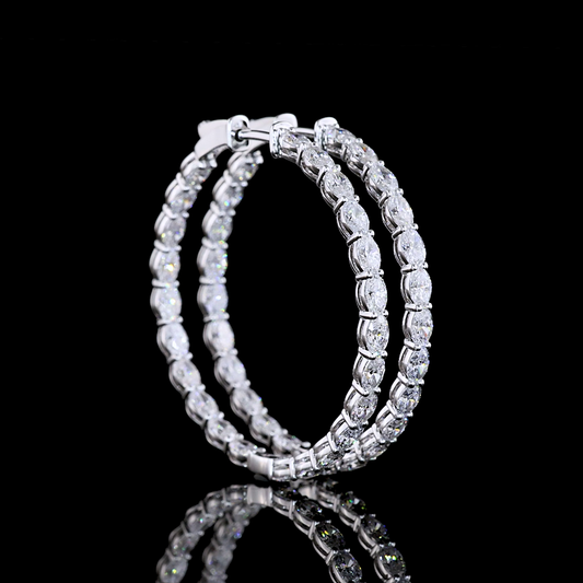 4.73 CTTW Oval Lab Diamond Hoops Earring (E Color and VS Clarity)
