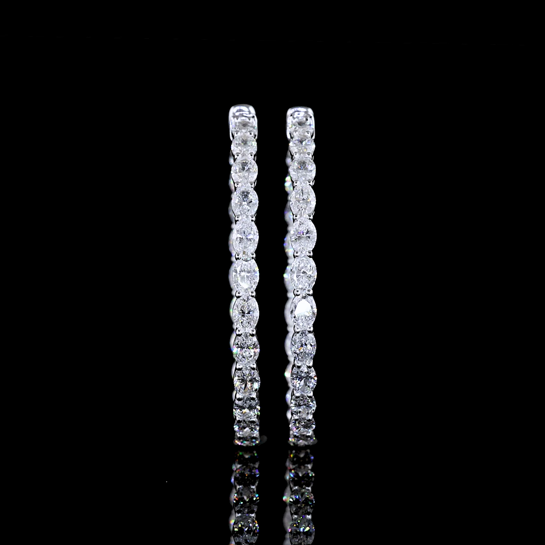 4.73 CTTW Oval Lab Diamond Hoops Earring (E Color and VS Clarity)