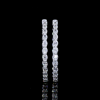 4.73 CTTW Oval Lab Diamond Hoops Earring (E Color and VS Clarity)