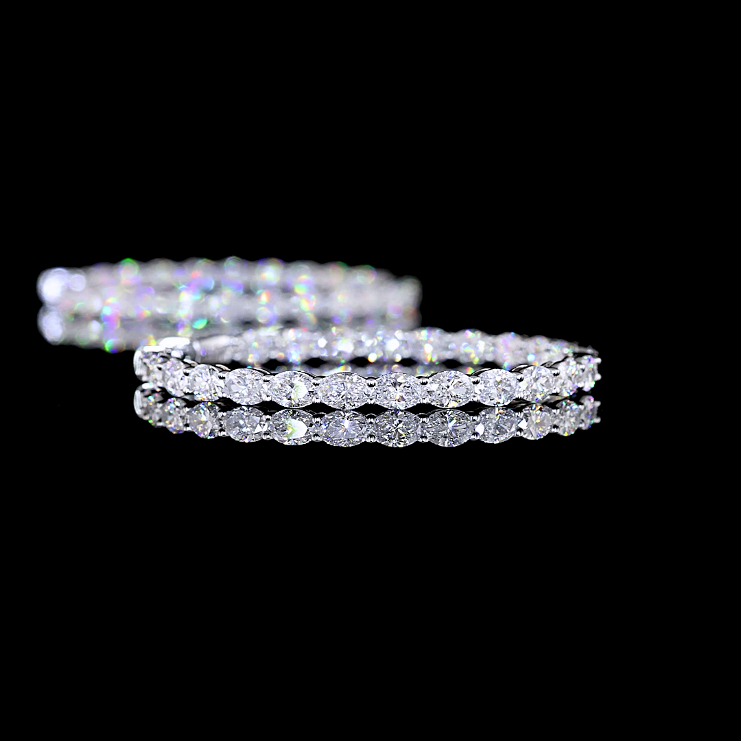 4.73 CTTW Oval Lab Diamond Hoops Earring (E Color and VS Clarity)