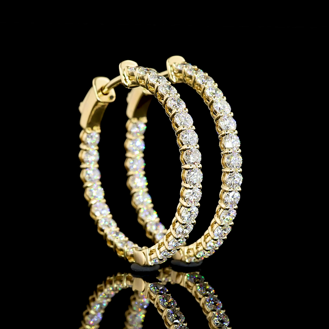 2.45 CTTW Round Lab Diamond Hoops Earring (E Color and VS Clarity)
