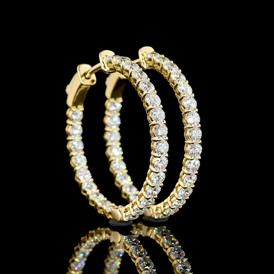 2.45 CTTW Round Lab Diamond Hoops Earring (E Color and VS Clarity)