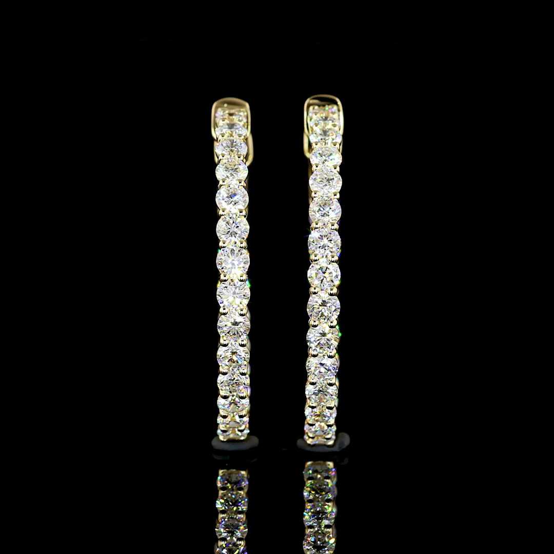 2.45 CTTW Round Lab Diamond Hoops Earring (E Color and VS Clarity)