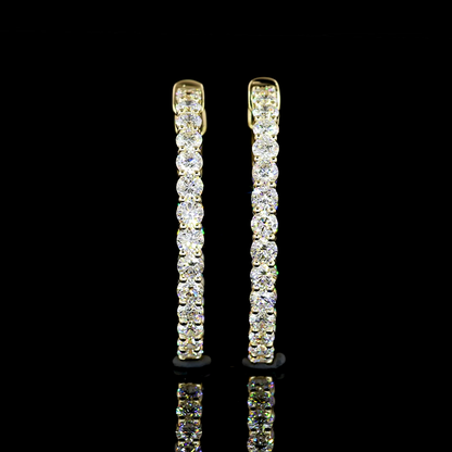 2.45 CTTW Round Lab Diamond Hoops Earring (E Color and VS Clarity)