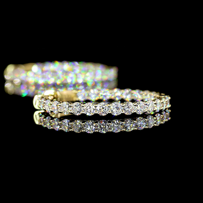 2.45 CTTW Round Lab Diamond Hoops Earring (E Color and VS Clarity)
