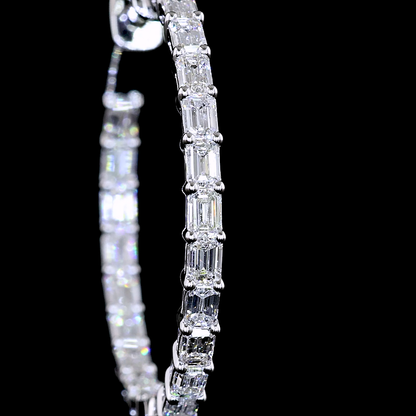 1.92 CTTW Emerald Lab Diamond Hoops Earring 25mm 14k White Gold E Color and VS1 Clarity jewelry-spot-usa