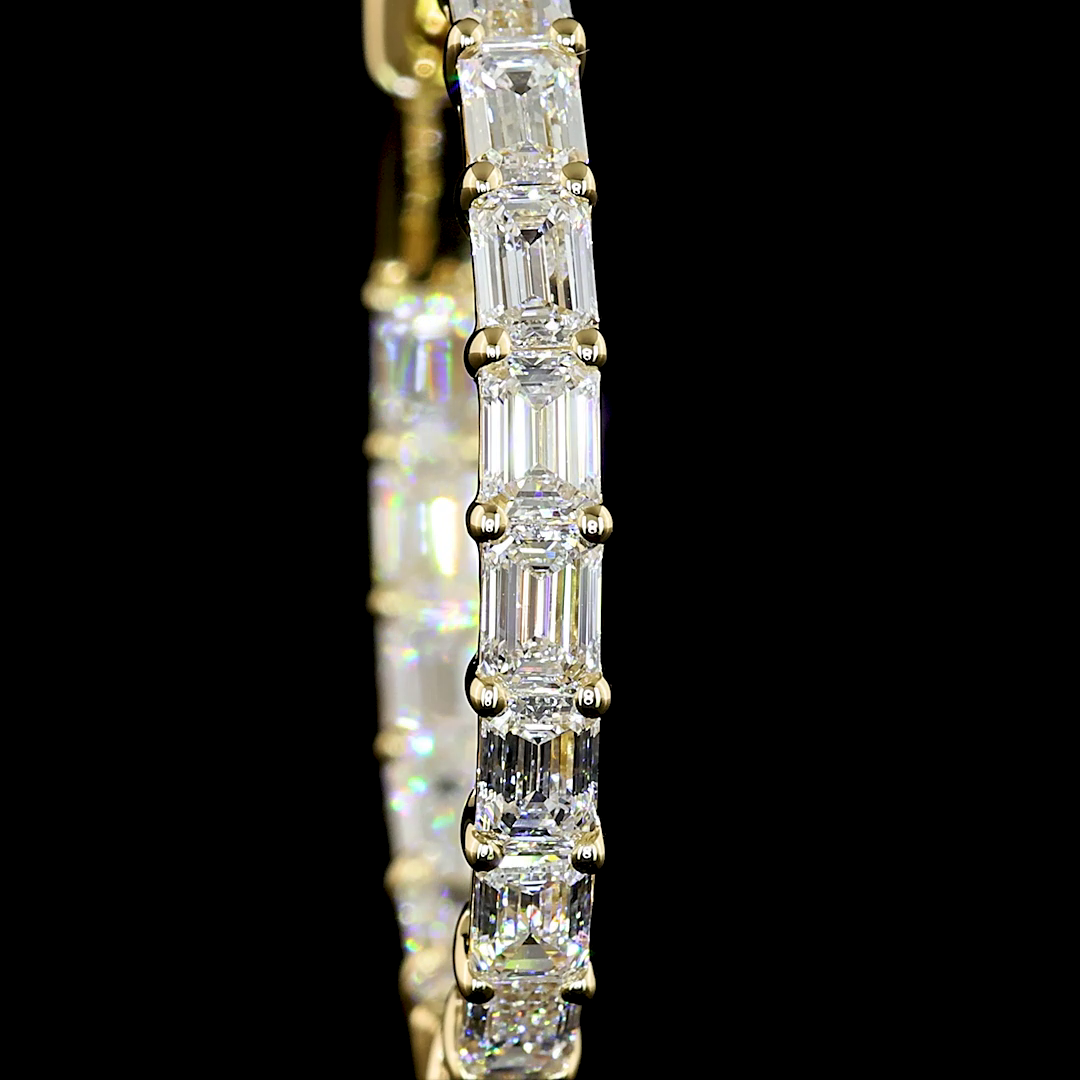 3.22 CTTW Emerald Lab Diamond Hoops Earring (E Color and VS Clarity)
