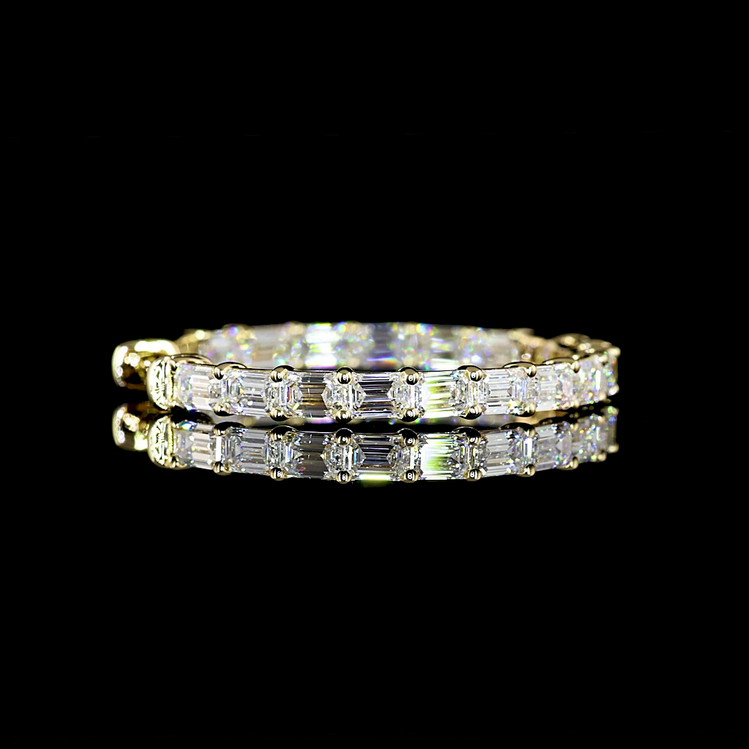 3.22 CTTW Emerald Lab Diamond Hoops Earring (E Color and VS Clarity)