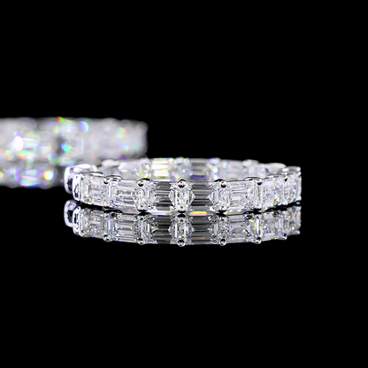 5.65 CTTW Emerald Lab Diamond Hoops Earring 25mm 14k White Gold E Color and VS1 Clarity jewelry-spot-usa