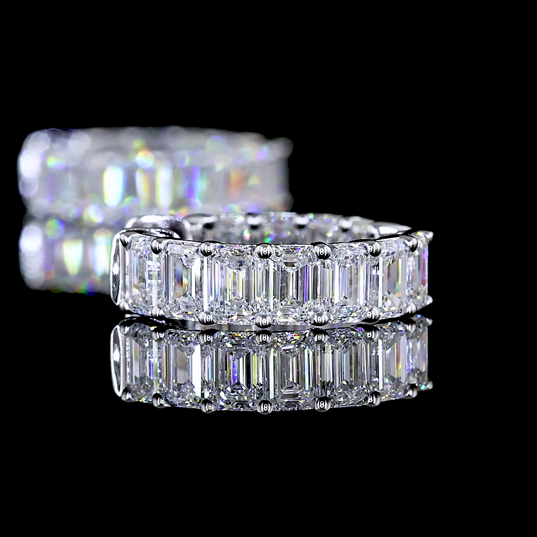 2.54 CTTW Emerald Lab Diamond Huggies Earring (E Color and VS Clarity)