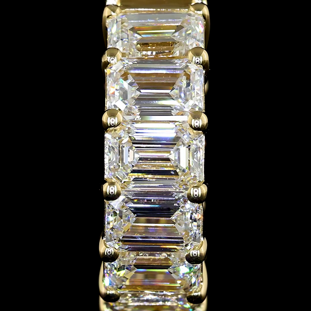 3.44 CTTW Emerald Lab Diamond Huggies Earring (E Color and VS Clarity)