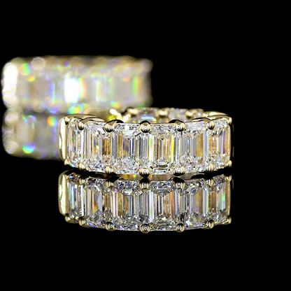 3.44 CTTW Emerald Lab Diamond Huggies Earring (E Color and VS Clarity)
