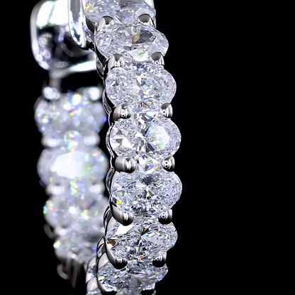1.29 CTTW Oval Lab Diamond Huggies Earring (E Color and VS Clarity)