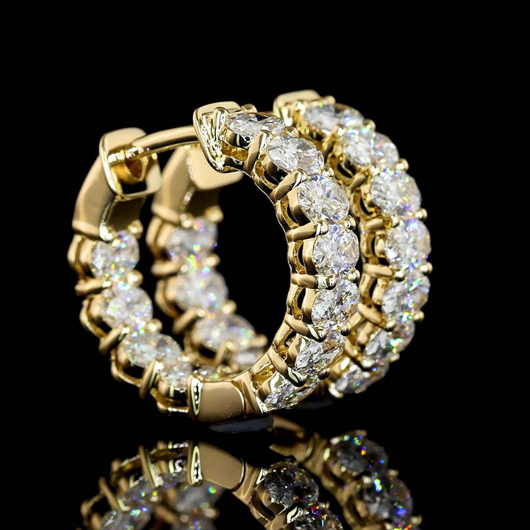 1.50 CTTW Oval Lab Diamond Huggies Earring 14.4mm (E Color and VS Clarity)