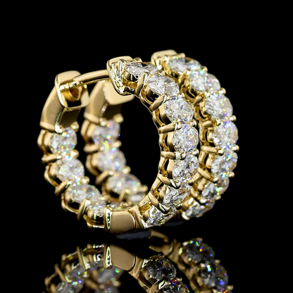 1.50 CTTW Oval Lab Diamond Huggies Earring 14.4mm (E Color and VS Clarity)