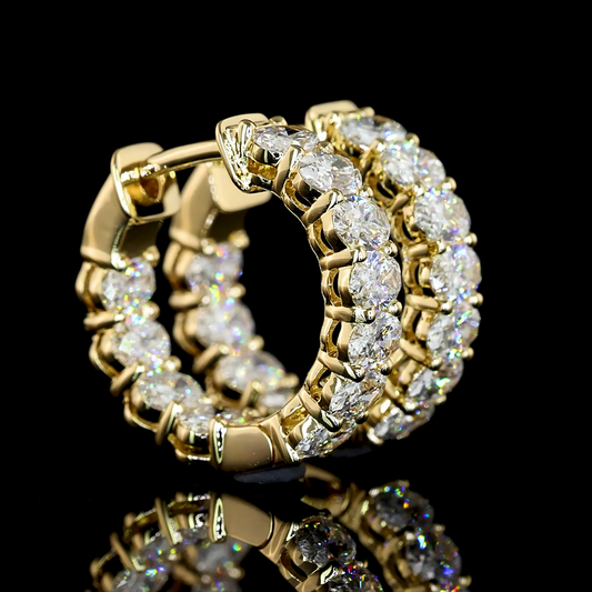 1.50 CTTW Oval Lab Diamond Huggies Earring 14.4mm (E Color and VS Clarity)