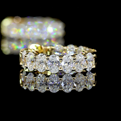 1.50 CTTW Oval Lab Diamond Huggies Earring 14.4mm (E Color and VS Clarity)