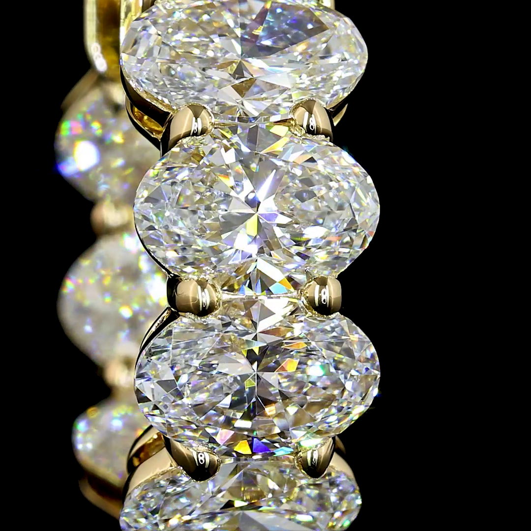 5.01 CTTW Oval Lab Diamond Huggies Earring 15.95mm 14k Yellow Gold E Color and VS1 Clarity jewelry-spot-usa