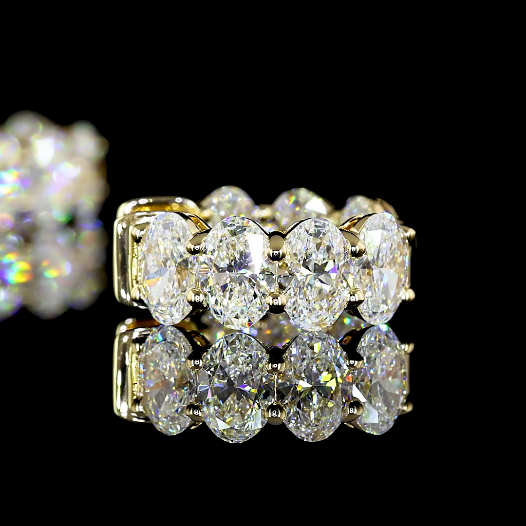 5.01 CTTW Oval Lab Diamond Huggies Earring 15.95mm 14k Yellow Gold E Color and VS1 Clarity jewelry-spot-usa