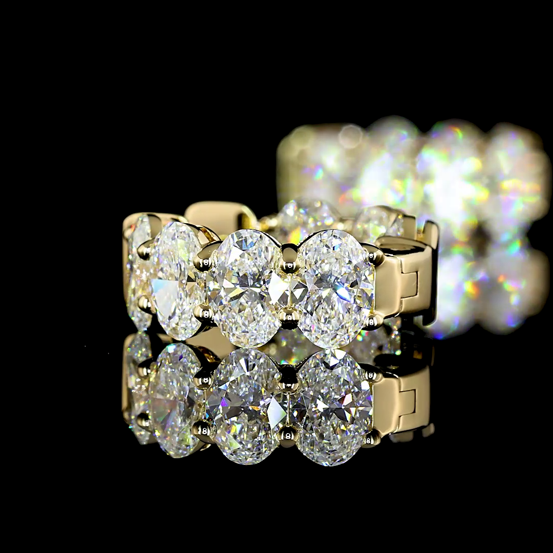 5.01 CTTW Oval Lab Diamond Huggies Earring 15.95mm 14k Yellow Gold E Color and VS1 Clarity jewelry-spot-usa