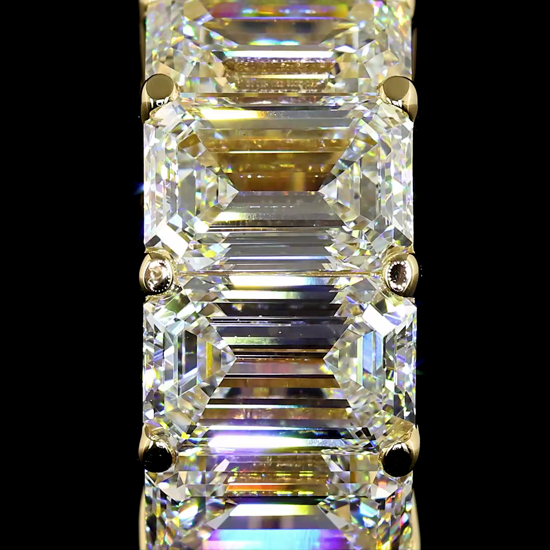 5.91 CTTW Emerald Lab Diamond Huggies Earring 16.15mm 14k Yellow Gold F Color and VS2 Clarity jewelry-spot-usa