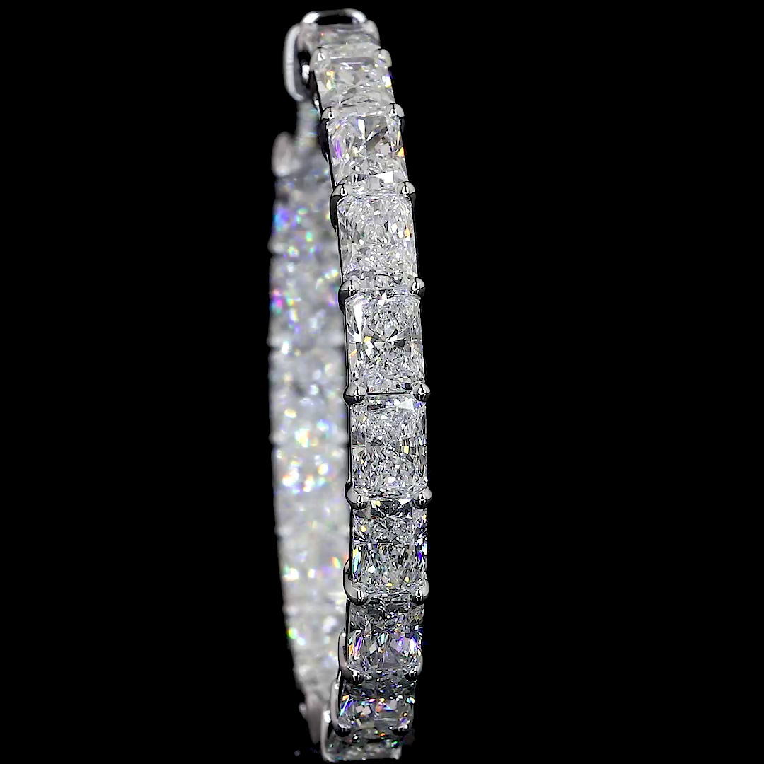7.26 CTTW Radiant Lab Diamond Hoops Earring 14k White Gold F Color and VS2 Clarity jewelry-spot-usa