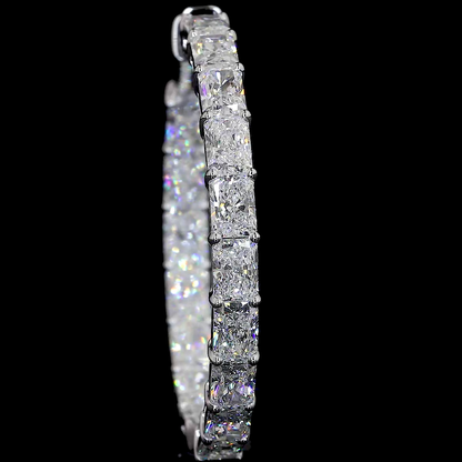 7.26 CTTW Radiant Lab Diamond Hoops Earring 14k White Gold F Color and VS2 Clarity jewelry-spot-usa