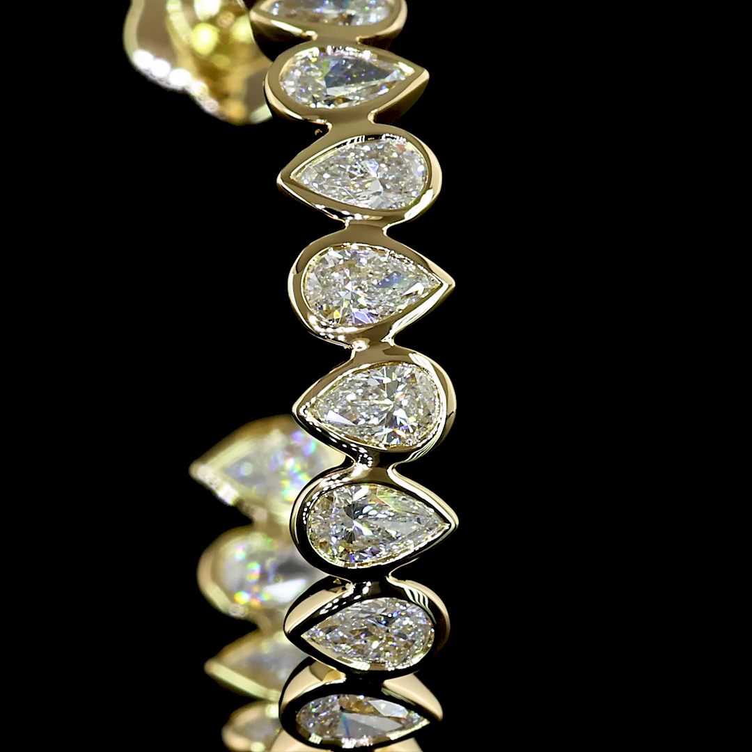 2.75 CTTW Pear Lab Diamond C Hoops Earring (E Color and VS1 Clarity)