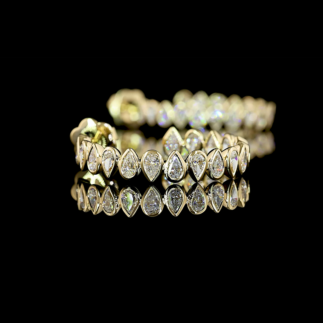 2.75 CTTW Pear Lab Diamond C Hoops Earring (E Color and VS1 Clarity)