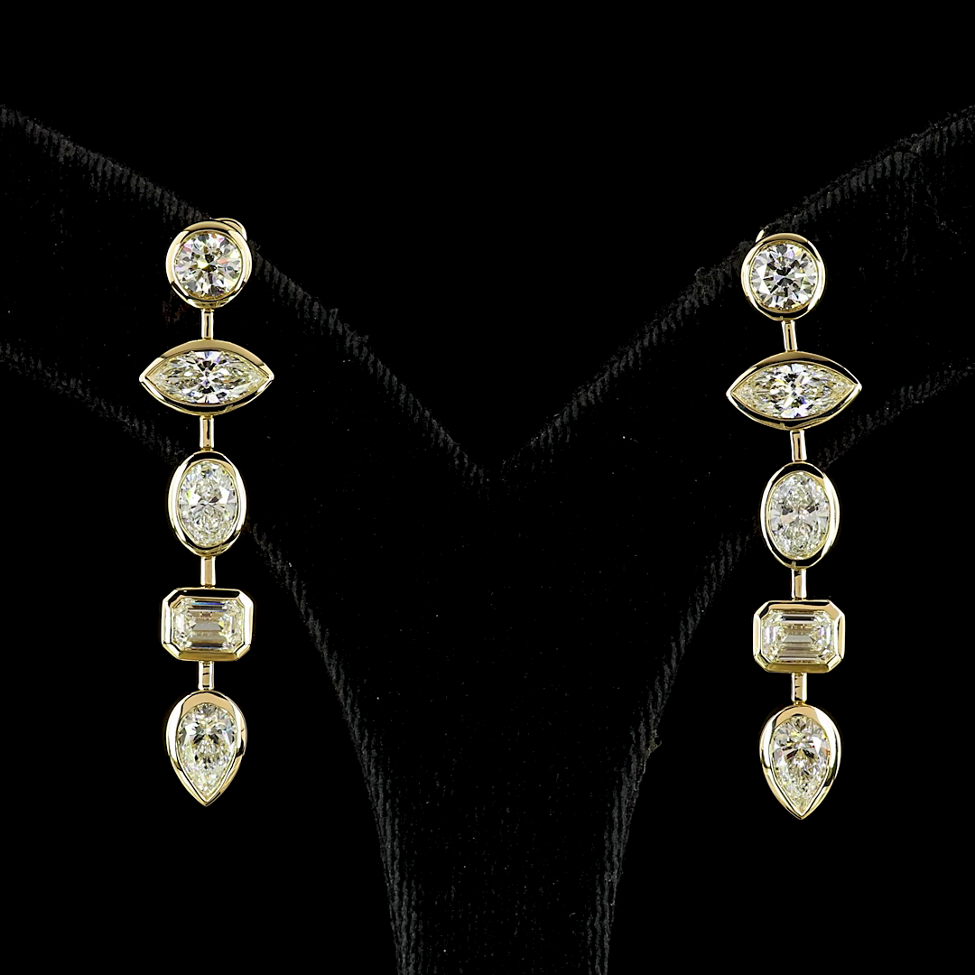 5.17 CTTW MIX Lab Diamond Hanging Earring 14k Yellow Gold F Color and VS2 Clarity jewelry-spot-usa