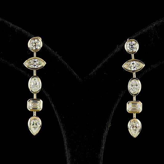 5.17 CTTW MIX Lab Diamond Hanging Earring 14k Yellow Gold F Color and VS2 Clarity jewelry-spot-usa
