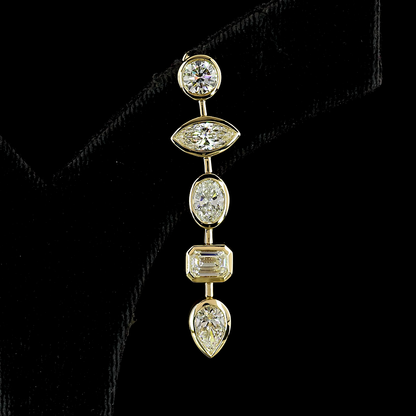 5.17 CTTW MIX Lab Grown Diamond Hanging Earring (F Color and VS2 Clarity)
