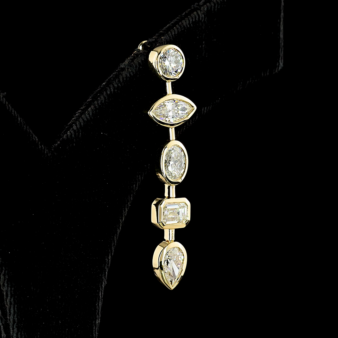 5.17 CTTW MIX Lab Grown Diamond Hanging Earring (F Color and VS2 Clarity)