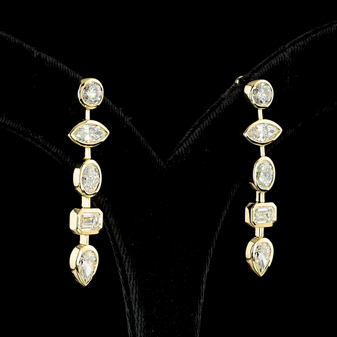 5.17 CTTW MIX Lab Diamond Hanging Earring 14k Yellow Gold F Color and VS2 Clarity jewelry-spot-usa